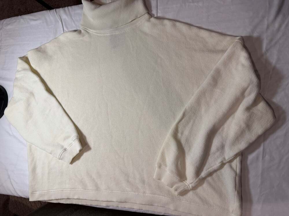 American Eagle Cream Turtleneck Oversized Sweatshirt